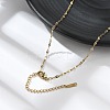 Ion Plating(IP) 304 Stainless Steel Dapped Chain Necklace for Men Women LS-NJEW-E076-02G-1