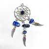 Antique Silver Plated Alloy Big Pendants with Natural Lapis Lazuli Chips PALLOY-CJ00023-01-1