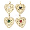 Brass Micro Pave Cubic Zirconia Pendants KK-K298-09G-1