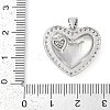 Rack Plating Heart Brass Micro Pave Clear Cubic Zirconia Pendants KK-P287-48B-GP-3