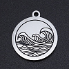 Non-Tarnish 201 Stainless Steel Etched Pendants LS-STAS-N090-JN800-1