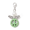 Synthetic Turquoise & ABS Plastic Imitation Pearl Pendants Decorations HJEW-JM03623-4