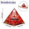 Orgone Pyramid Protection Crystal Gemstone Pyramid Reiki Positive Energy Pyramid Chakra Meditation Pyramid for Success Health Lucky Anti-Stress Decor Gift Collection (Red) JX349A-1