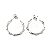 Tarnish Resistant Bamboo Joint Ring 304 Stainless Steel Stud Earrings EJEW-A081-20P-1