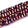 Electroplate Transparent Glass Beads Strands EGLA-N022-09A-B02-1
