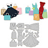 Dress Shopping Bag Carbon Steel Cutting Dies Stencils DIY-WH0309-1265-1