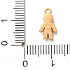 304 Stainless Steel Micro Pave Clear Cubic Zirconia Charms CU-CBAB6EC-05G-01-3