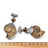 Natural Tiger Eye Fossil Snail Pendants G-F062-13-2