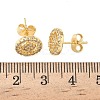 Round Brass Micro Pave Clear Cubic Zirconia Stud Earrings LS-EJEW-Z144-02G-5