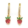 Rack Plating Brass Micro Pave Cubic Zirconia Huggie Hoop Earrings LS-EJEW-F278-11G-2