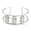 Non-Tarnish 304 Stainless Steel Wide Textured Open Cuff Bangles BJEW-Q348-05P-07-2