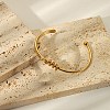 304 Stainless Steel Cuff Bangles for Women BJEW-C129-06G-1