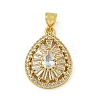 Rack Plating Brass Pave Cubic Zirconia Pendants KK-U029-28G-07-1