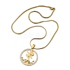 201 Stainless Steel Crystal Rhinestone Ring with Mermaid Pendant Necklaces for Women NJEW-P327-02G-4