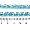 Transparent Electroplate Glass Beads Strands EGLA-A037-T6x8mm-B16-4
