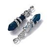 Natural Blue Banded Agate(Dyed & Heated) Pendants G-A241-01P-10-2