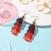 Colorful Tassel Pendants Dangle Earrings for Women EJEW-JE06108-2