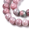 Ombre Effect Dyed Crackle Glass Round Beads Strands X-GLAA-T031-01J-2