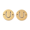 PVD Vacuum Plating 201 Stainless Steel Hollow Flat Round Links FIND-R149-03U-G-1