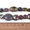 Handmade Foil Glass with Gold Sand Lampwork Beads Strands FOIL-Q002-08B-4