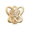 Brass Micro Pave Cubic Zirconia Butterfly Connector Charms KK-B152-23G-1