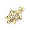 Brass Micro Pave Clear Cubic Zirconia Connector Charms KK-D325-06G-03-2