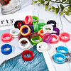 30Pcs 15 Colors Soft Silicone Scissors Finger Rings SIL-GF0001-17-4