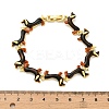 Brass Enamel Link Bracelets for Women BJEW-B149-03G-5