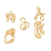 5Pcs 304 Stainless Steel Open Cuff Rings for Women RJEW-K313-07G-4