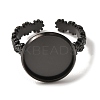 Flower 304 Stainless Steel Cuff Ring Components STAS-P454-05C-B-2