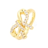 Brass Micro Pave Clear Cubic Zirconia Finger Rings for Women RJEW-U047-06G-4