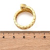 Brass Micro Pave Clear Cubic Zirconia Open Cuff Rings for Women RJEW-G341-05G-02-5
