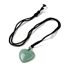 Natural & Synthetic Mixed Gemstone Pendant Necklace with Nylon Cords NJEW-D051-02-2