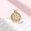 Brass Micro Pave Cubic Zirconia Adjustable Open Cuff Rings for Women RJEW-A072-01C-G-2