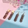 Chunky Acrylic Curb Chain Long Drop Earrings EJEW-JE04772-04-2