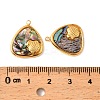 304 Stainless Steel Pave Natural Paua Shell Pendants STAS-Z145-07G-01B-3