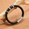 Braided Leather Cord Bracelets for Men BJEW-Z081-11P-01-2