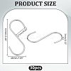 30Pcs 304 Stainless Steel S-shape Hooks STAS-WR0001-28-2