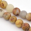 Frosted Natural Crazy Agate Round Bead Strands X-G-M063-4mm-02-1