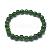 Natural TaiWan Jade Bead Stretch Bracelets BJEW-K212-C-019-2