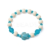 Synthetic Turquoise & Wood & Glass Beaded Stretch Bracelets for Boys Girls BJEW-JB11125-01-1