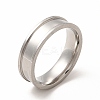 201 Stainless Steel Grooved Finger Ring Settings STAS-P323-12P-1