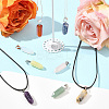 DIY Natural & Synthetic Gemstone Bullet Pendant & Waxed Cord Pendant Necklace Making Kit DIY-FS0008-45-7