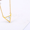 Stainless Steel Pave Synthetic Howlite Inverted Triangle Pendant Necklaces for Women FS-WG0B5B2-03-2