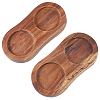 2Pcs 2-Slot Wooden Salt and Pepper Mill Tray DJEW-GF0001-66-1