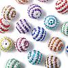 20Pcs 9 Colors Striped Resin Rhinestone Beads OACR-FS0002-35-3