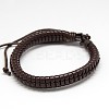 Trendy Unisex Casual Style Leather Wrapped PU Leather Bracelets BJEW-L308-15-1