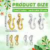 100Pcs 2 Colors Tibetan Style Hook and S-Hook Clasps FIND-PH0060-07-2