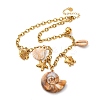 304 Stainless Steel Starfish Fish Shell Shape Pendant Necklaces for Women NJEW-F347-01A-4