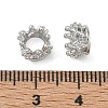 SHEGRACE Brass Micro Pave Clear Cubic Zirconia European Beads XGRQ4G919-685P-3